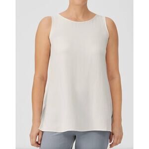 Eileen Fisher Bone Silk Tank Top Shell Size Medium